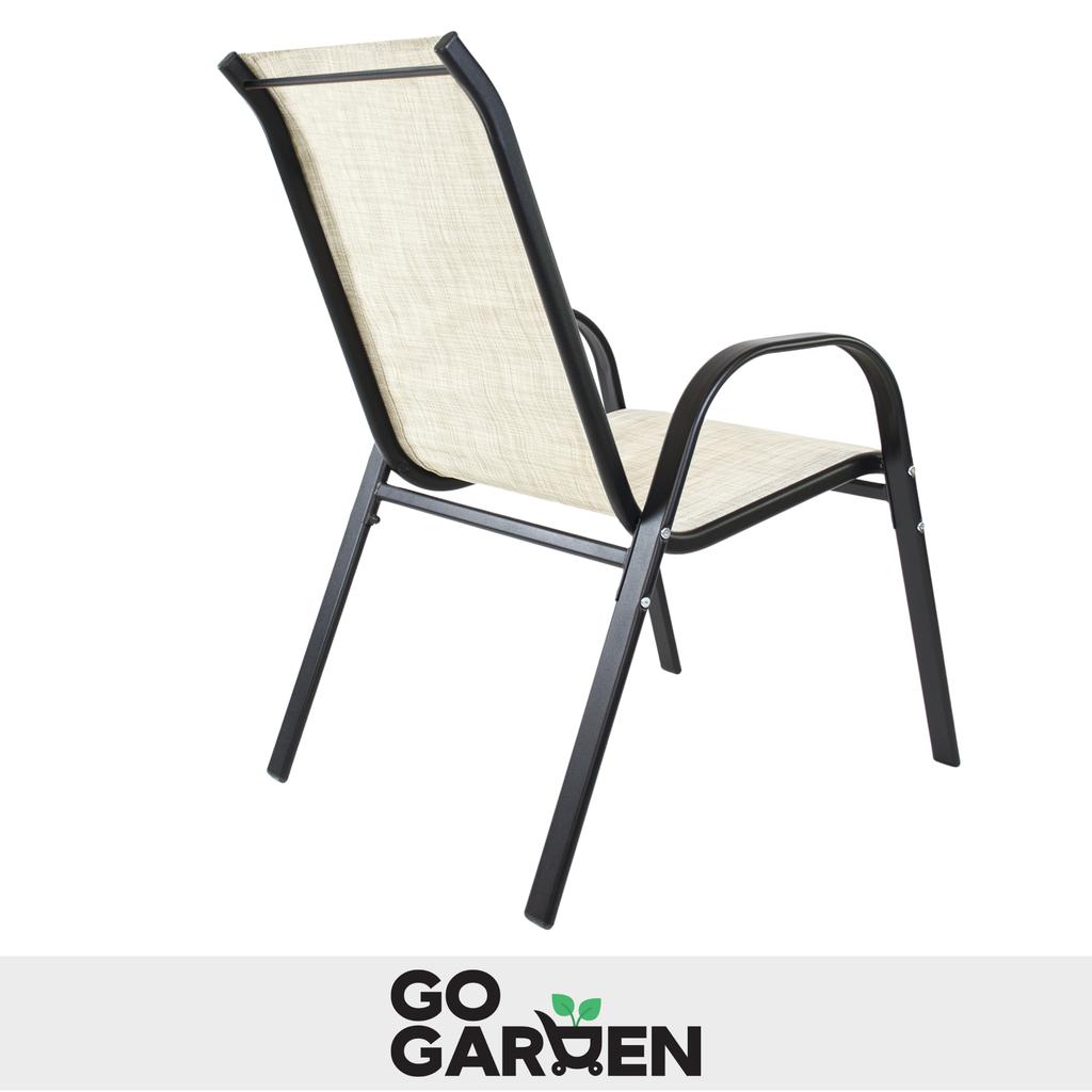 Metal Garden Chairs for Balcony Terrace Garden Furniture Set Beige X6