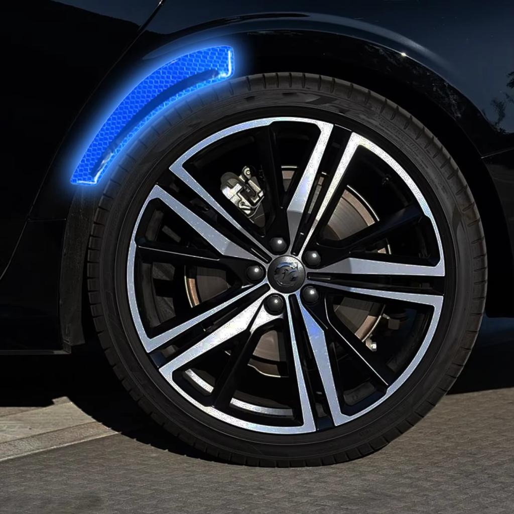 2pcs Safety Stickers Car Reflective Decorative Stickers -collision Strip Wheelbrow Sticker