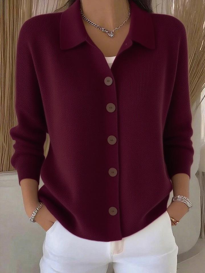 2025 European & American Women's Buttoned Knit Cardigan - New Autumn/Winter Solid Color Casual Fashion Sweater Coat