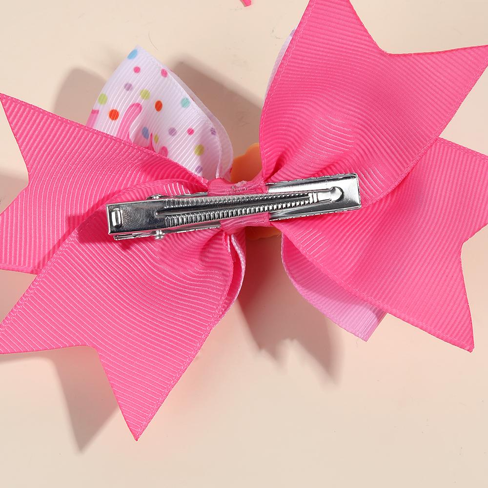 2 Stück Trendige Creme Schleifen Haarspangen Rosa Band Legierungsbasis Haarnadel Süß Kawaii Dessert Kopfschmuck Mädchen Kinder Haaraccessoires