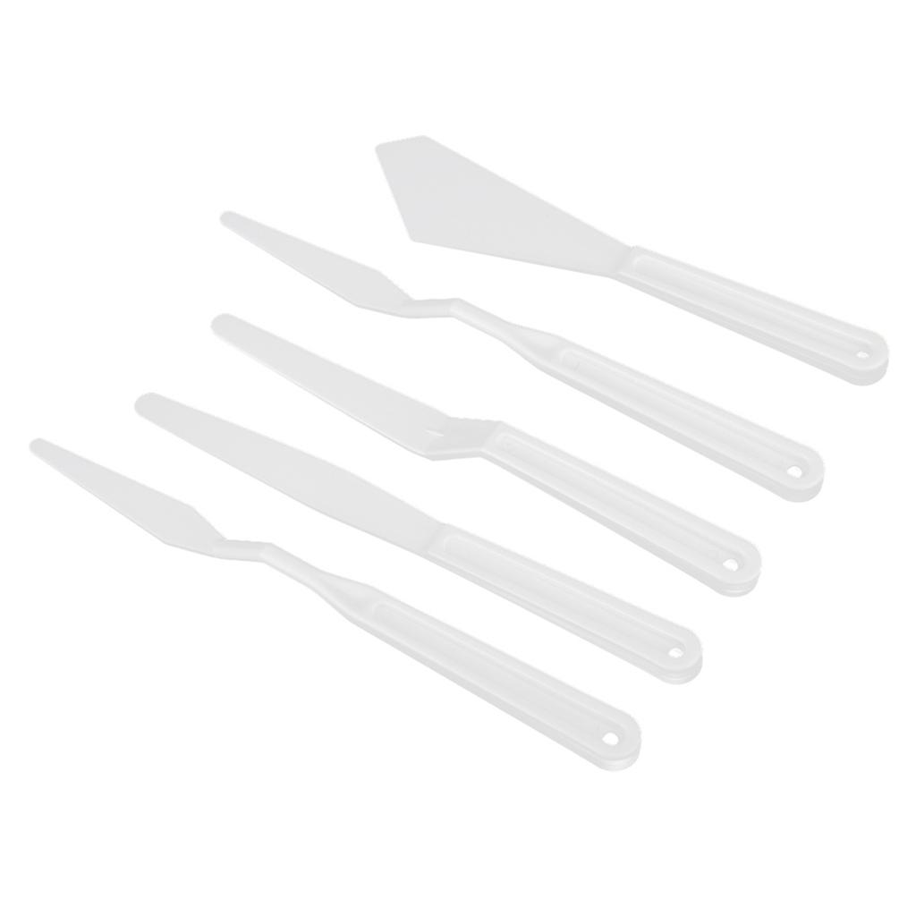 6pcs White Plastic Painting Palette Knives Paint Art Pigment Spatulas
