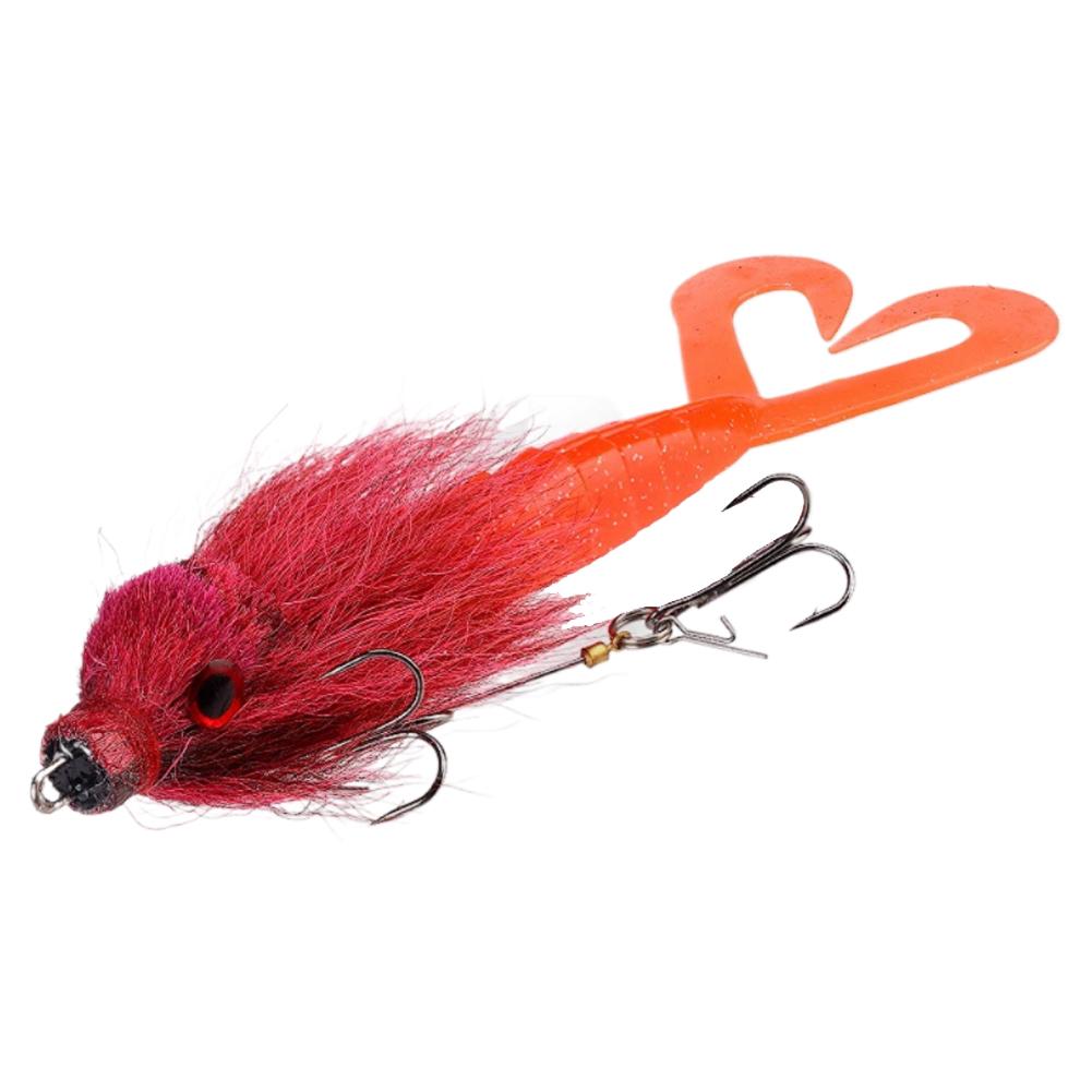 Lure Mustache Rig Muskie Pike Fishing Game Hand-Tied Deer Hair Body Solid Rig Tackle Rosewood Mouse Baby Swimbait Bucktail Mous