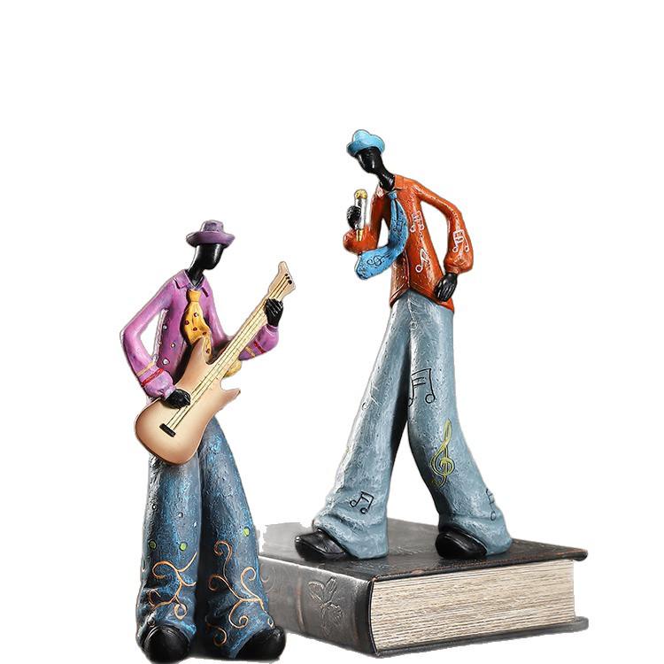 Xianci Retro Band Figure Ornament for Home and Living Room Decor, Perfect for Wine Cabinet, Bookcase, or Electronic Organ Display.