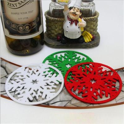 Weihnachtsuntersetzer Wohnaccessoires Schneeuntersetzer Filzuntersetzer Vliesuntersetzer Weihnachten Feiertage