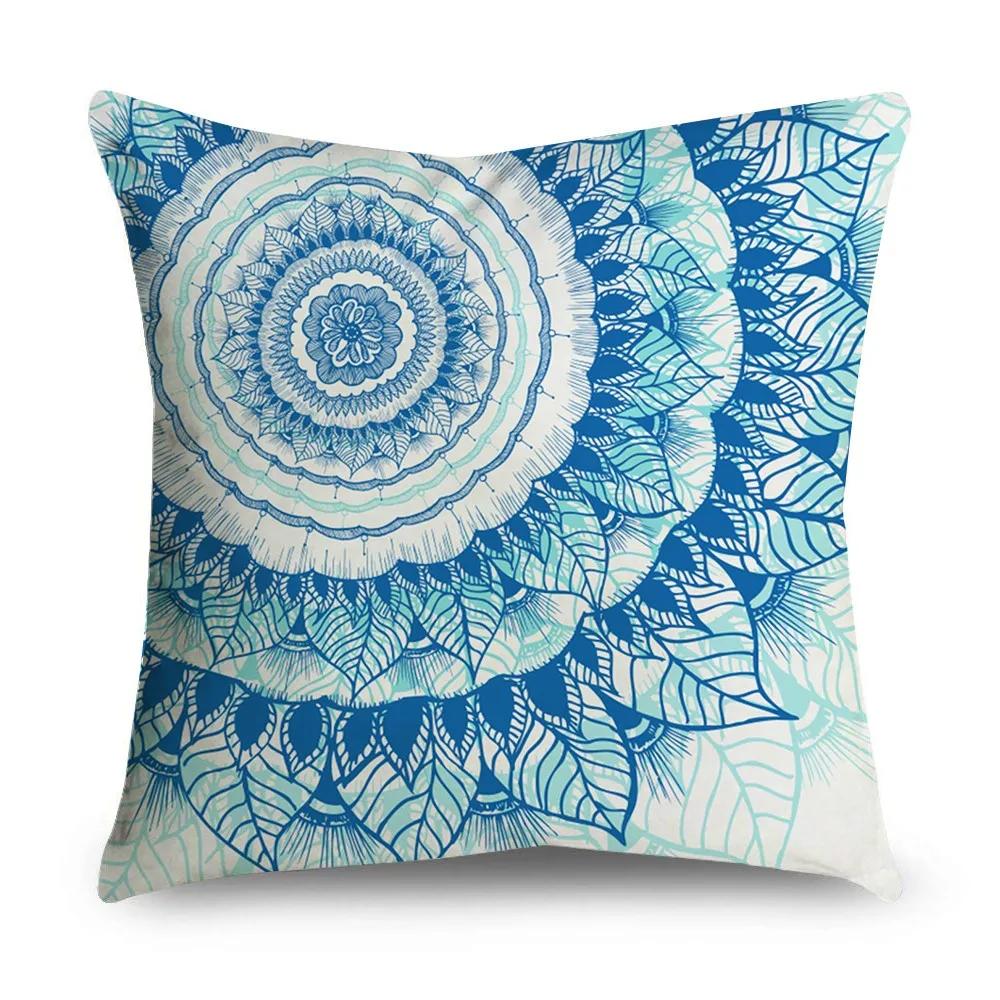 Dekorativer Mandala Kissenbezug 45 * 45cm Polyester Kissenbezug Heimdekoration Überwurf Böhmen Stuhl Sofa Kissenbezug