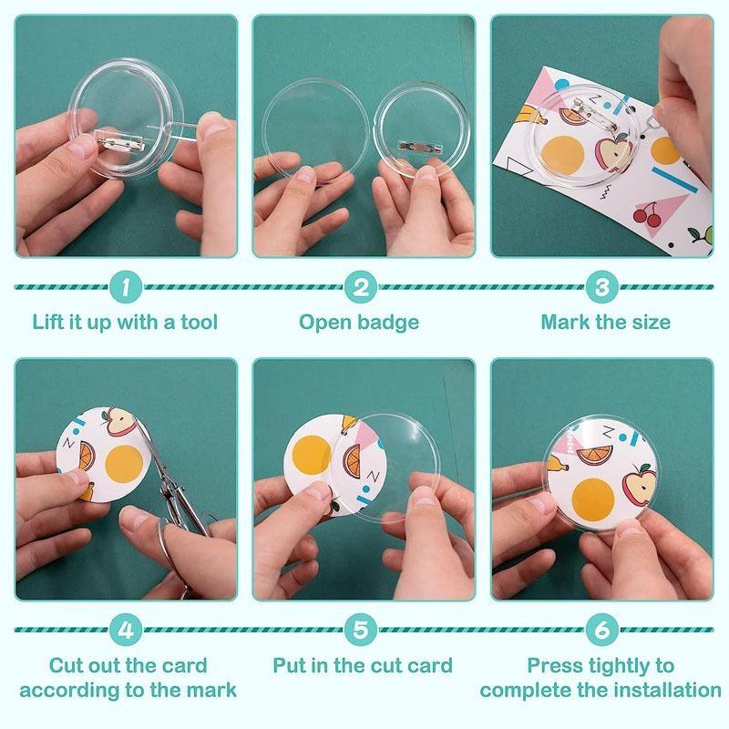 Blank Acrylic DIY Button Pins 10 PCS Transparent Badge Set for Small Business Custom Pin Making Supplies