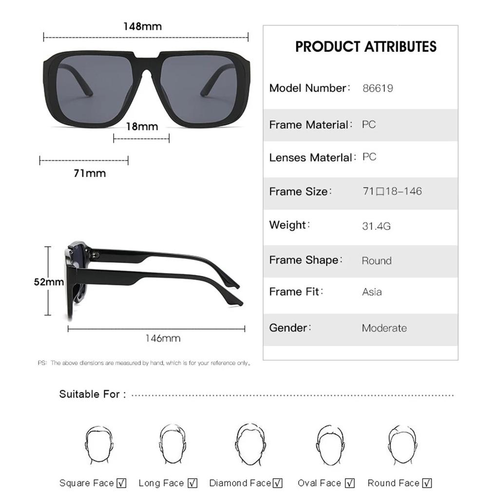Sommermode Einteilige Retro Quadratische Sonnenbrille UV400 Vintage Retro Spiegelbrille Damen Herren Flache Oberseite Sonnenbrille