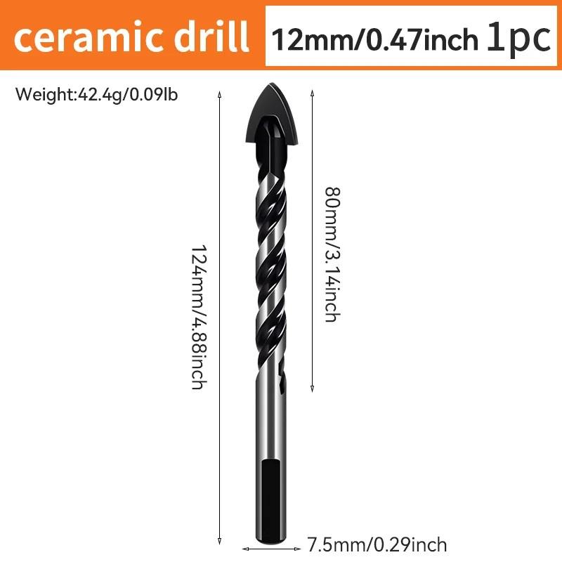 Cross Hexagonal Ceramic Tile Glass Cement Metal Ceramic Wood Plastic Hole Saw Triangular Alloy Drill Bit 5-Piece Set