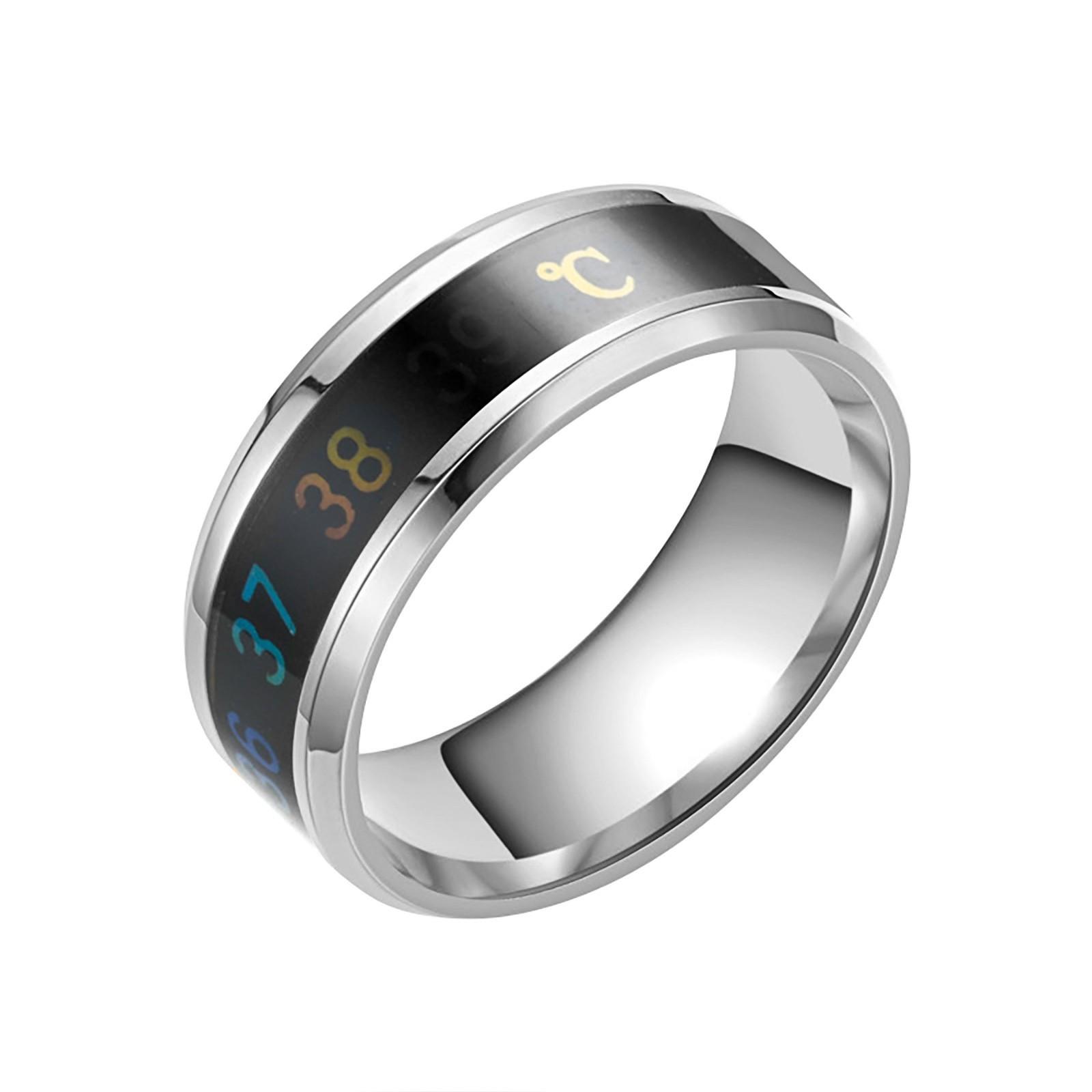 

Парное температурное кольцо, складное ювелирное изделие с физической индукцией, ювелирные изделия для женщин и мужчин, подарок для большого пальца G белый