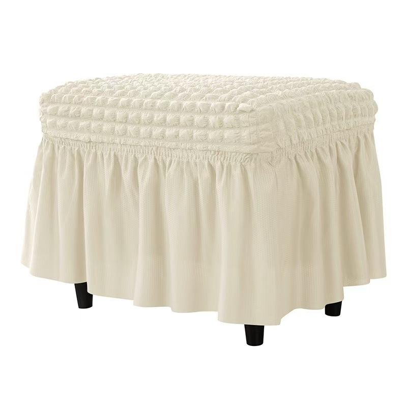 Thickened Bubble Grid Full-cover Skirt Elastic Rectangular Foot Pedal Cover for Home Hotel Footstool Cover Dustproof Cover