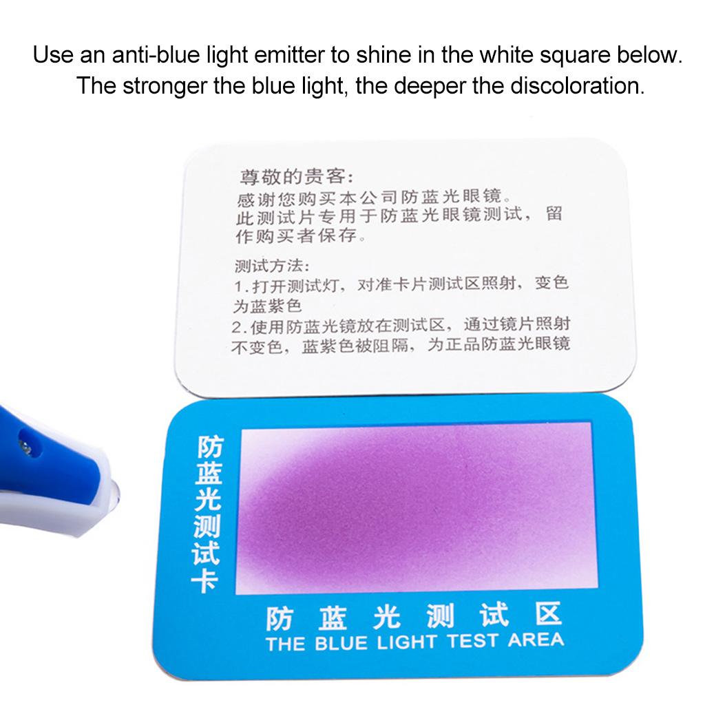 Professional Anti-Blue Light Test Detection Card Blue Light Generator Card Glass