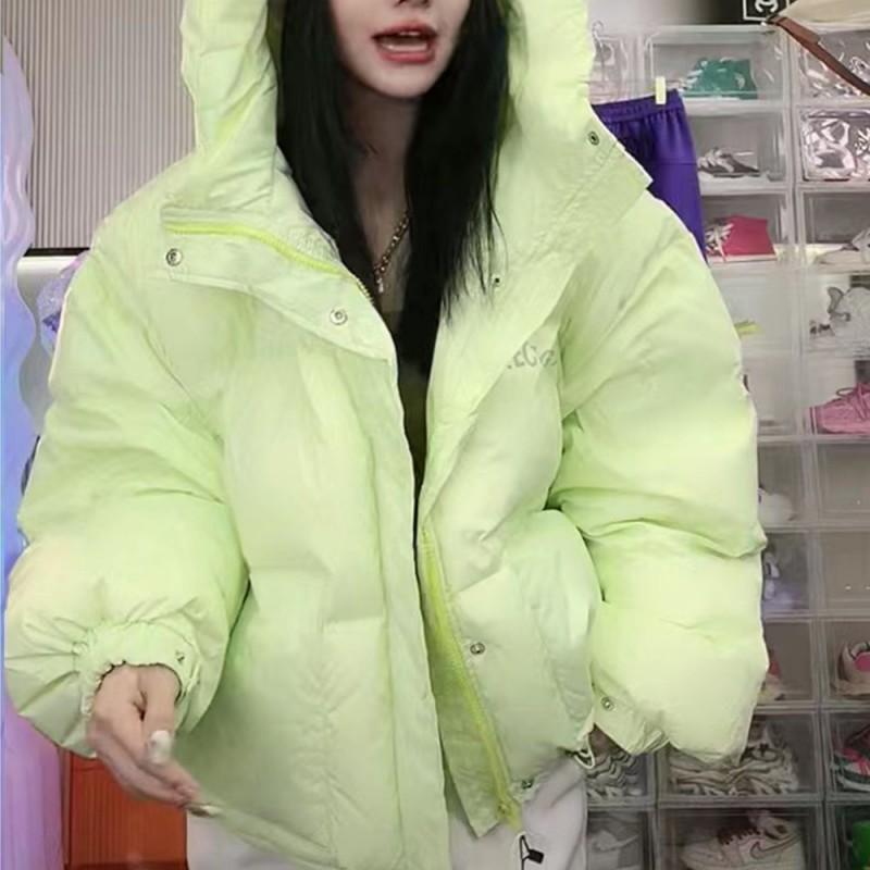 Womens Loose Short Puffer Coat 2026 Winter Fashion Casual Hooded Zip Up Cotton Jacket Petite Women
