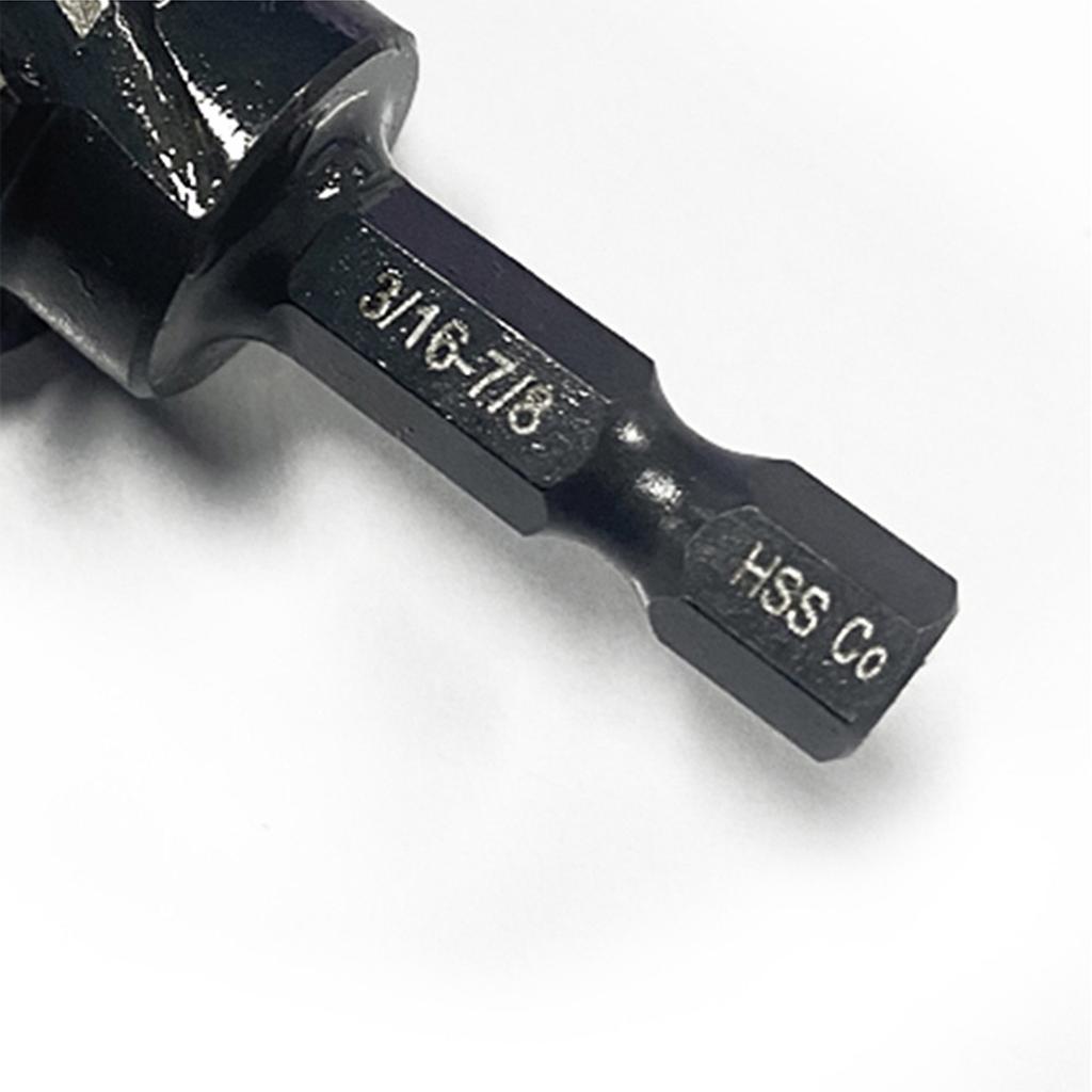 3PC Step Drill Bit Set 1/4" Shank High Speed Steel Step Drill Bit for Sheet Aluminium Metal Wood Hole Drilling Taper