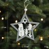 Cross Border Hot Selling Gray Wooden Hollow Christmas Pendant Wooden Wooden Creative Christmas Tree Hanging Decoration
