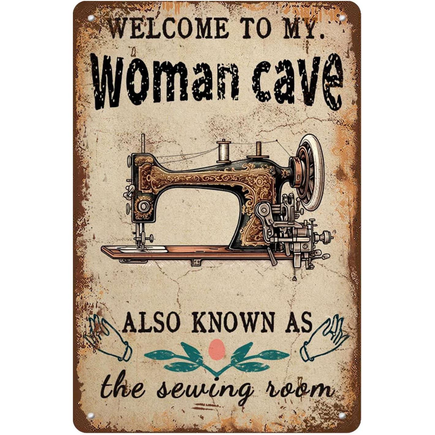 

Sewing Room Tin Sign Retro Metal Tin Sign Home Bar Patio Cave Wall Vintage Decor Novelty Sign,Standard Tin Metal Wall Decoration 20x30cm（7.8x11.8inch）