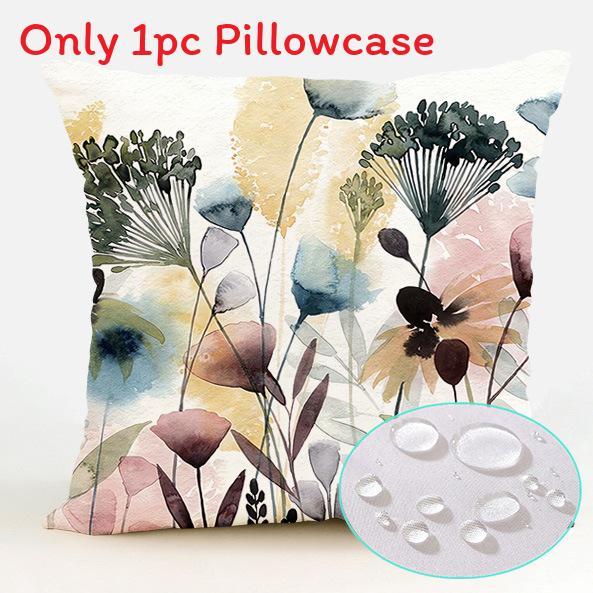 Polyester Waterproof Pillow Cover With Floral Pattern For Living Room Decor