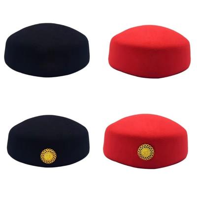 Uniform Air Hostesses Caps Formal Beret Marching Band Hat Airline Stewardess Hat  Performance