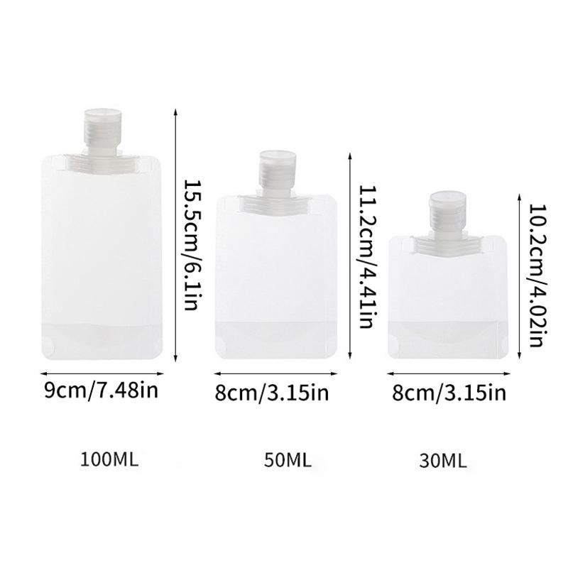 30/50/100 ml Flüssige Lotion Tragbare Reiseverpackungsbeutel 10 Stück Einmal-Unterbeutel Auslaufsicher Für Shampoo Kosmetik Aufbewahrungsbehälter