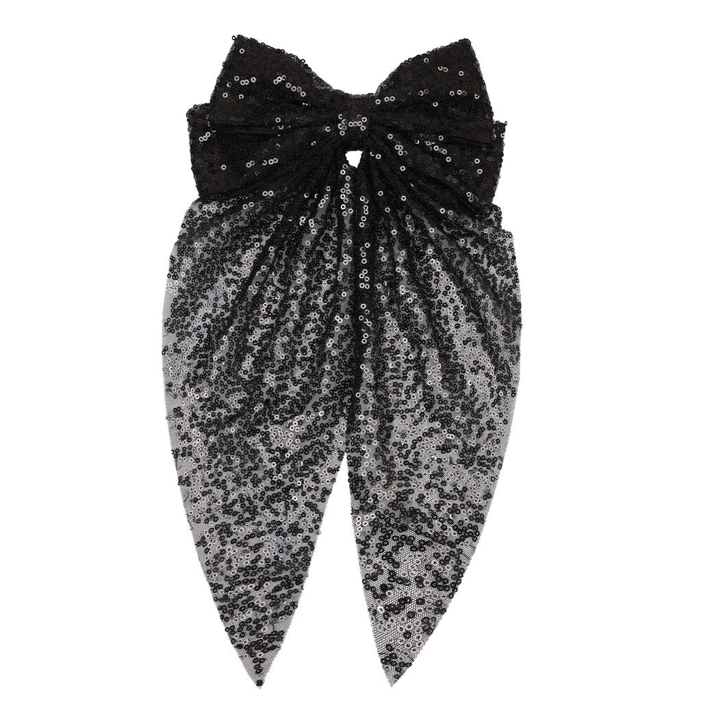 Champagne Glitter Sequin Hair Clips Oversized Bow Hairpins for Girls Children's Fashion Hair Accessories Back Head Barrettes