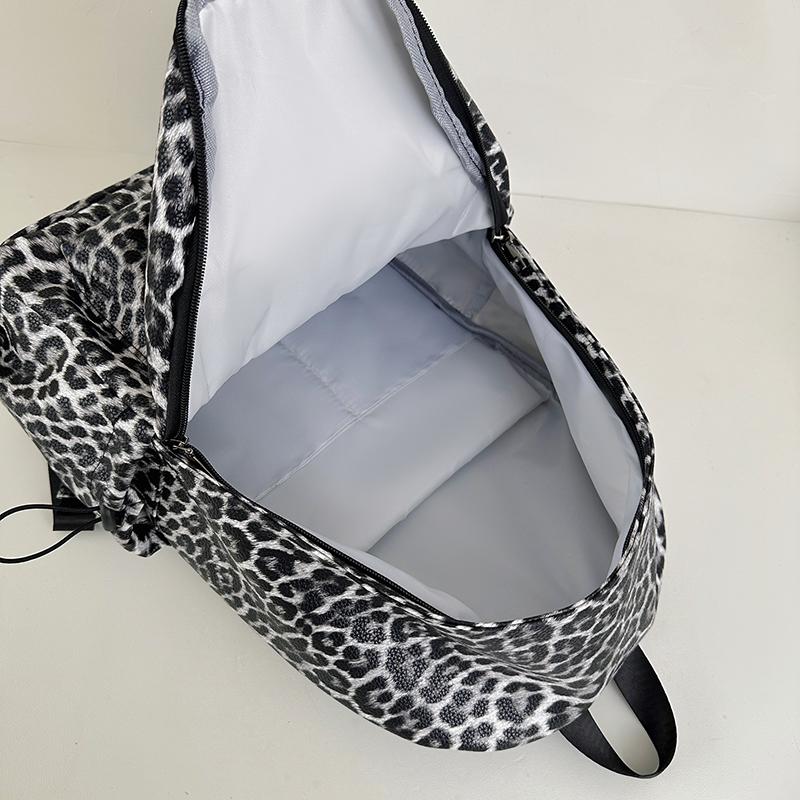 Leopard Print Backpack Women's Travel Casual Backpack Student Schoolbag