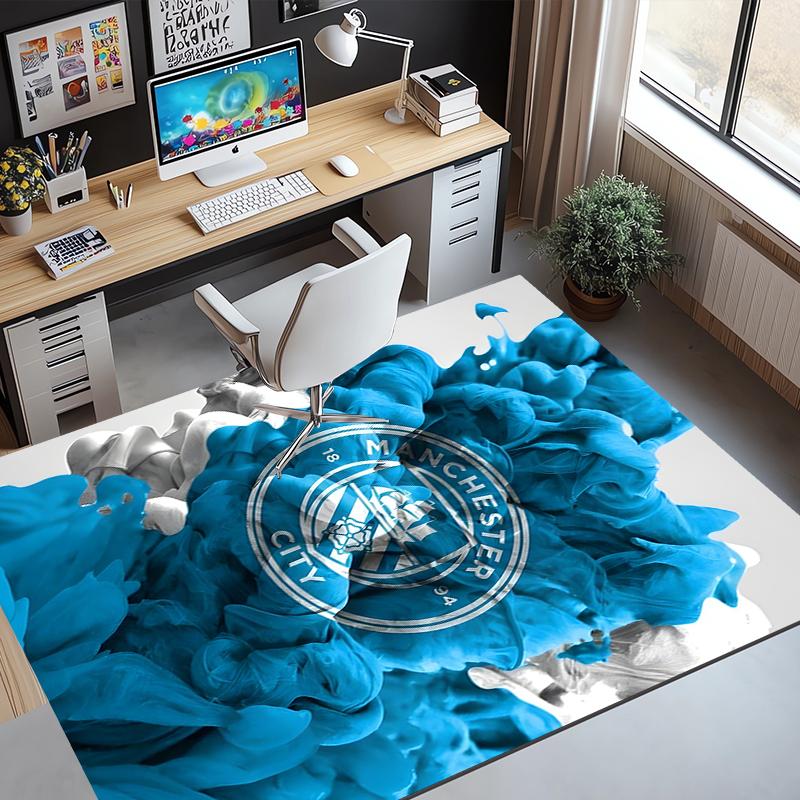 Football team City FC Pattern Rug, Indoor/Outdoor Mat, for Picnic, Gameroom, Bedroom, Office, Living Room, Home Decor Carpet, Birthday Gift
