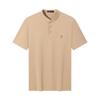 SEVEN Men's Linen Blend Stand-Collar Short Sleeve Polo Shirt