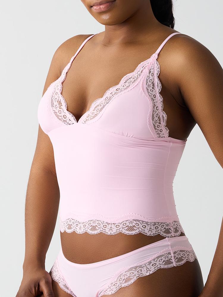 Top din dantelă SK Vestă fără mâneci super elastică - Sexy, prietenos cu pielea, bretele adânci în V ajustabile