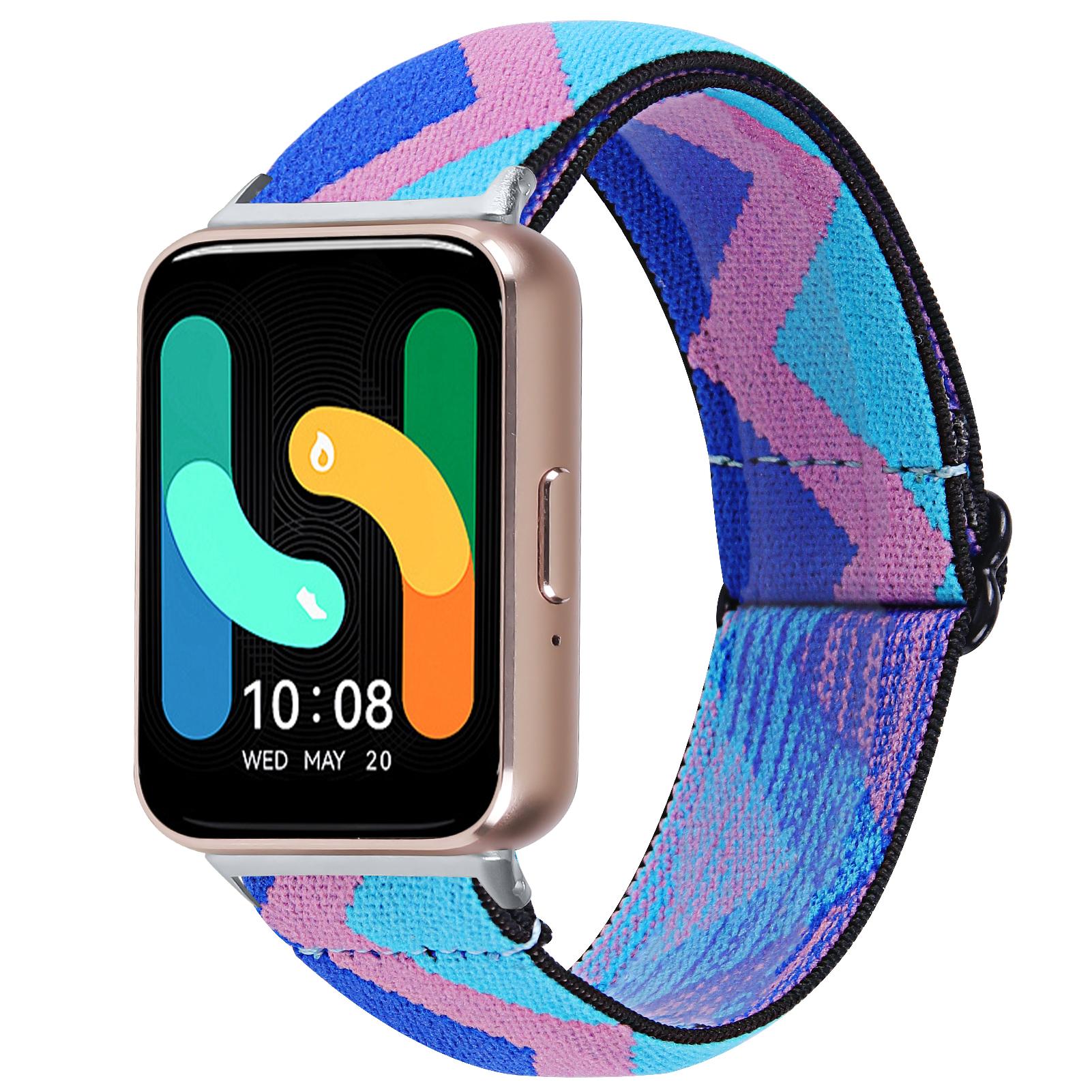 

Для Samsung Galaxy Fit3 SM-R390 Еластичний ремінець для годинника Модний візерунок Наручний ремінець (Срібна пряжка) As shown K