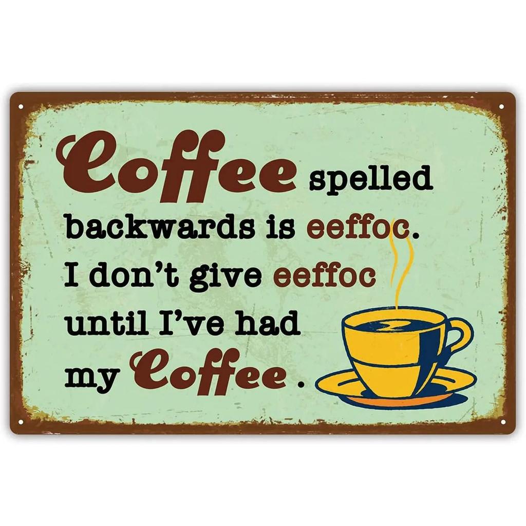 Vintage Coffee Metal Tin Sign Plaque Metal Plate Retro Wall Art Posters For Cafe Bar Pub Kitchen Club Iron Painting Decoratio