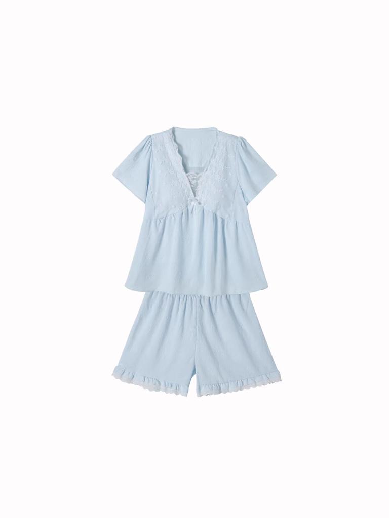 Plus Size Women's Pajamas with Bra Pads - 2026 Summer Cloud Cotton Anti-Bump Design