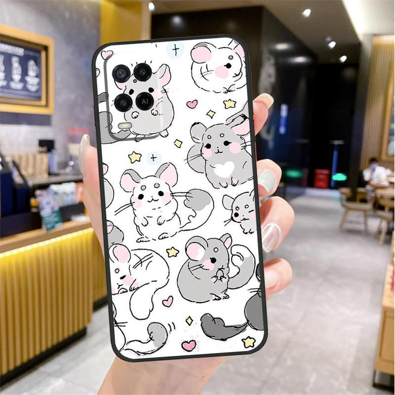 Cute Cartoon Chinchilla Case For Oppo A98 A18 A38 A58 A78 A60 A80 A40 A96 A76 A16 A94 A74 A54 A15 A17 A57 A77 A5 Pro