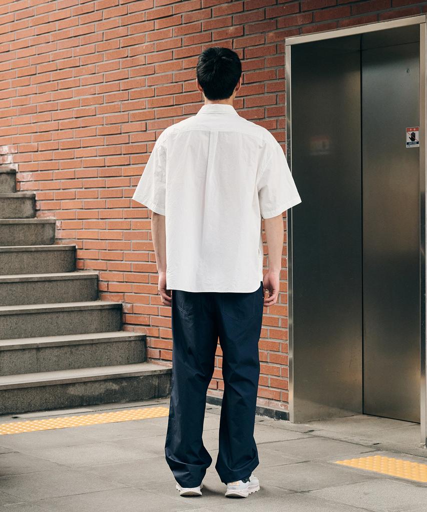 Nontai Ripstop Round Pocket S/S Shirts (White)