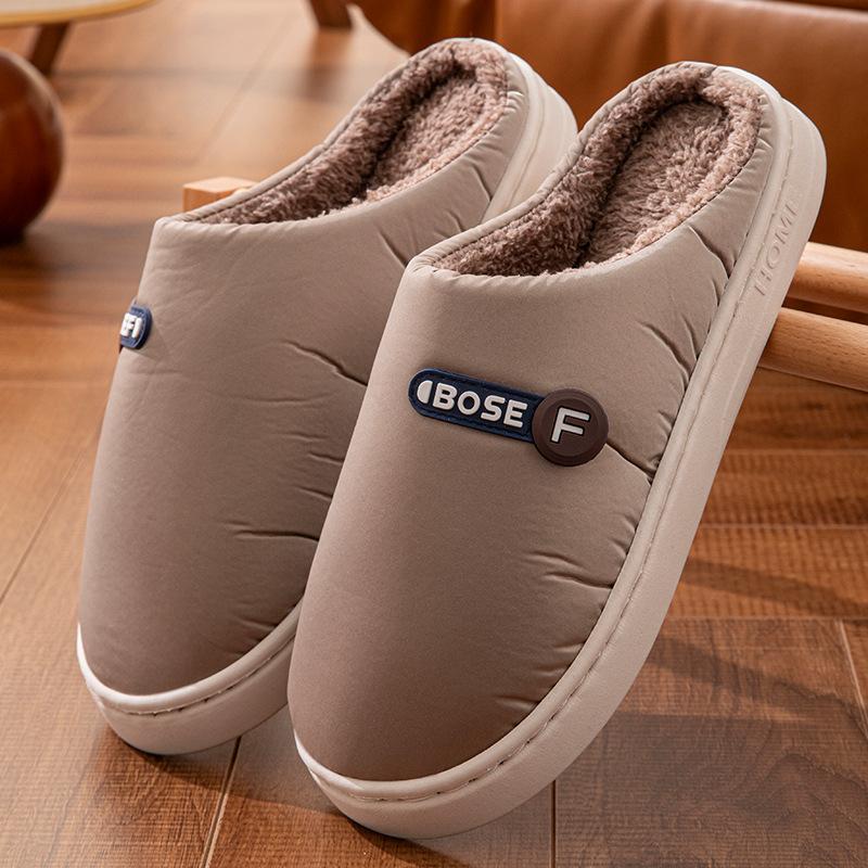 Thickened couple plush slippers autumn and winter cute cotton shoes couple home warm lightweight comfortable shoes