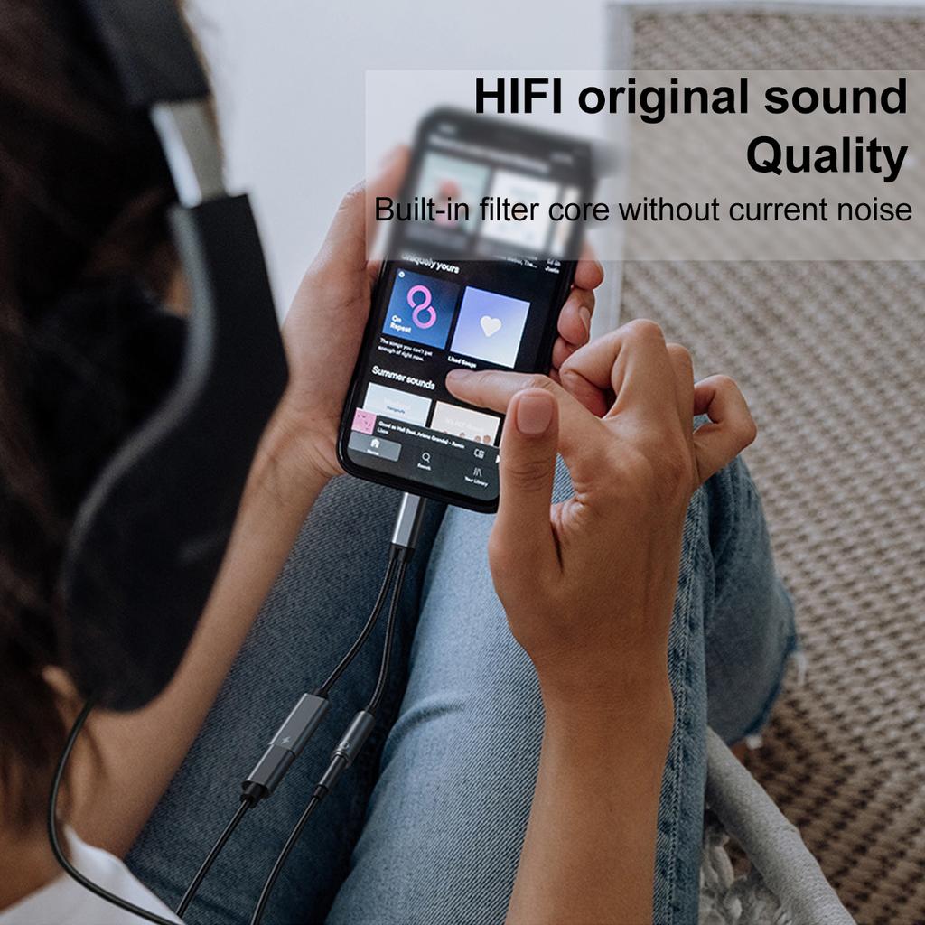 NNBILI 2in1 1in1 USB Type C To 3.5mm Headphone Audio Aux Jack Adapter PD 60W Fast Charging Cable for iPhone 15 Samsung Xiaomi