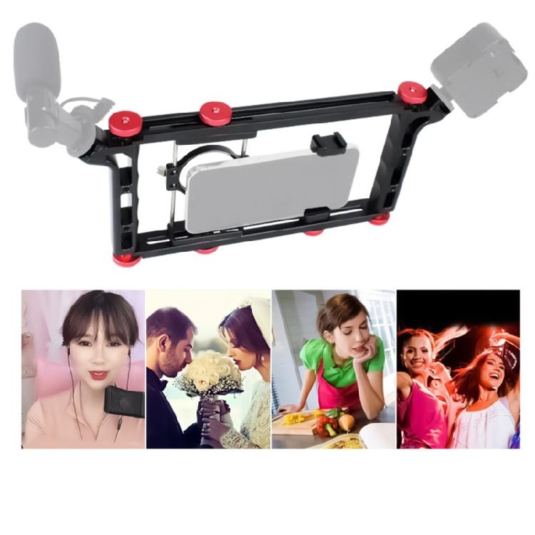 Smartphone Video Rigs Phone Rabbit Cage for Cinematic Creation Live Streaming, Durability Aluminum Vlog Expanding Frame