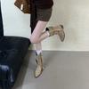 2025 Autumn and Winter New Round Head Thick Heel Belt Buckle Medium Tube Thin Fashion Martin Western Women's Short Boots