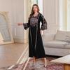 Elegant Rhinestone Embroidered Abaya - Dubai Style Women's Long Robe
