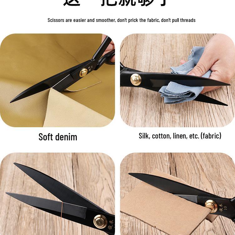 9-12 Inch Sewing Scissors: Manganese Steel, Soft Handle, for Household and Industrial Use