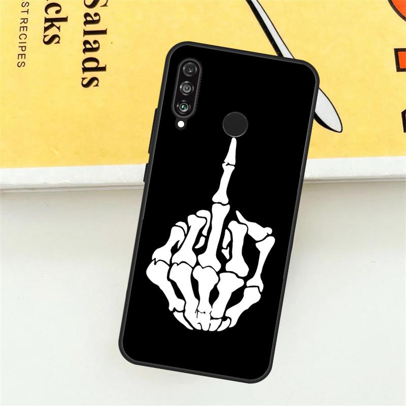 Skeleton Middle Finger For Huawei Nova 9 10 SE 7i 8i 11i 12i 12s Y73 Y72 Y61 Y91 Y90 Y70 P30 P40 Lite Y60 Pro Case
