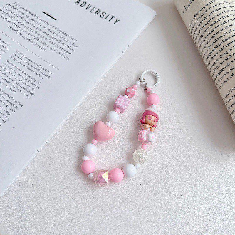 Hand-Painted Beaded Phone Wrist Strap & Keychain Pendant Gift
