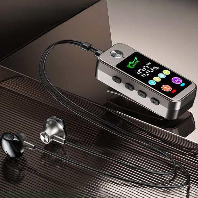 K-song Bluetooth 5.4 Stereo Earbud: Sports, Noise Reduction, Long Battery, Card Slot, Lapel Design.