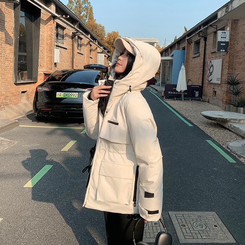 Automne Hiver Épaissir Chaud Parka Femmes Décontracté Doux Couleur Unie Grande Poche Lâche Manteau À Capuche Vestes Vêtements D'extérieur