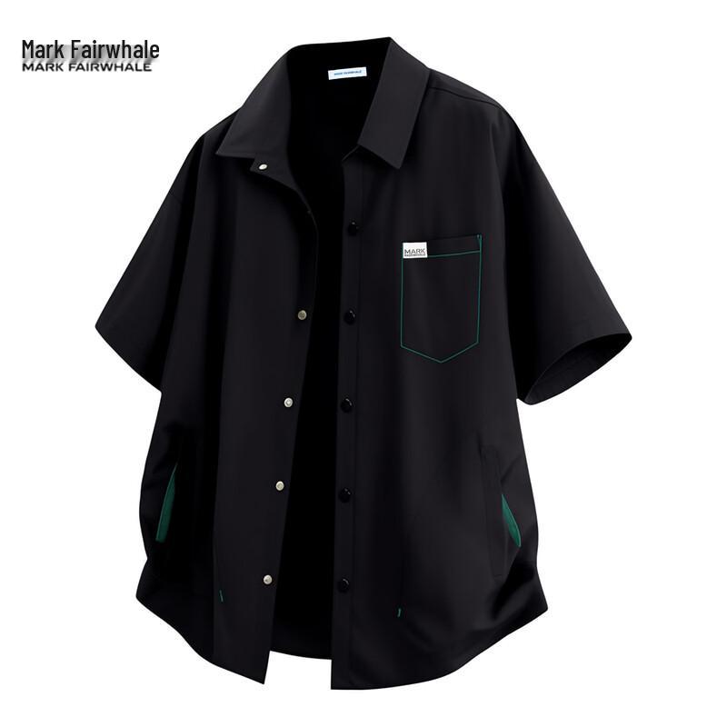 MARK FAIRWHALE Men s Ice Silk Blend Short-Sleeve Shirt M чёрный
