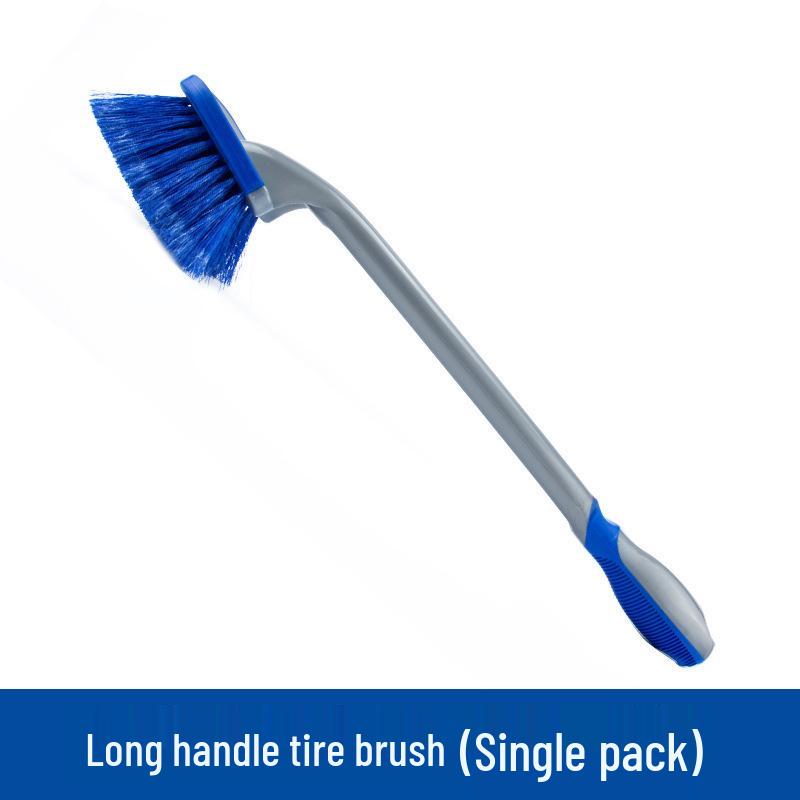 Blue Long Handle Non-Slip Car Wash Brush - Enlarged and Soft for Tires and Wheels