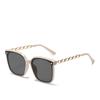 New Rectangle Sunglasses Women's Metal Chain Strip Mirror Leg Sun Glasses Women's Outdoor Driving Eyewear UV400
