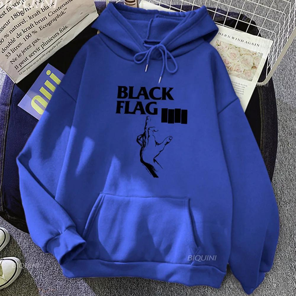 Punk Rock Band Black Flag Print Hoodies Street Grunge Casual Sweatshirts Autumn Fleece Clothing Male/female Hooded Pullover Tops