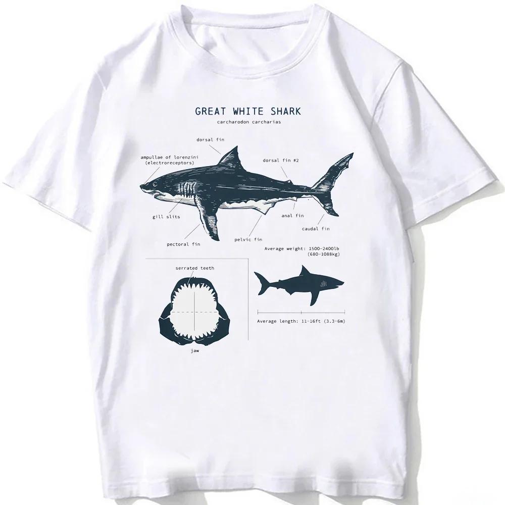 Dive To The Depths Of The Ocean with Whale Shark Art TShirt Unisex Men Great White Shark Anatomy T-Shirt Hip Hop Boy Casual Tees
