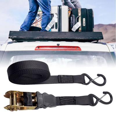 Rust Proof Ratchet Tie Down Straps Black Polyester Lashing Straps Heavy-Duty Cargo Straps Boat