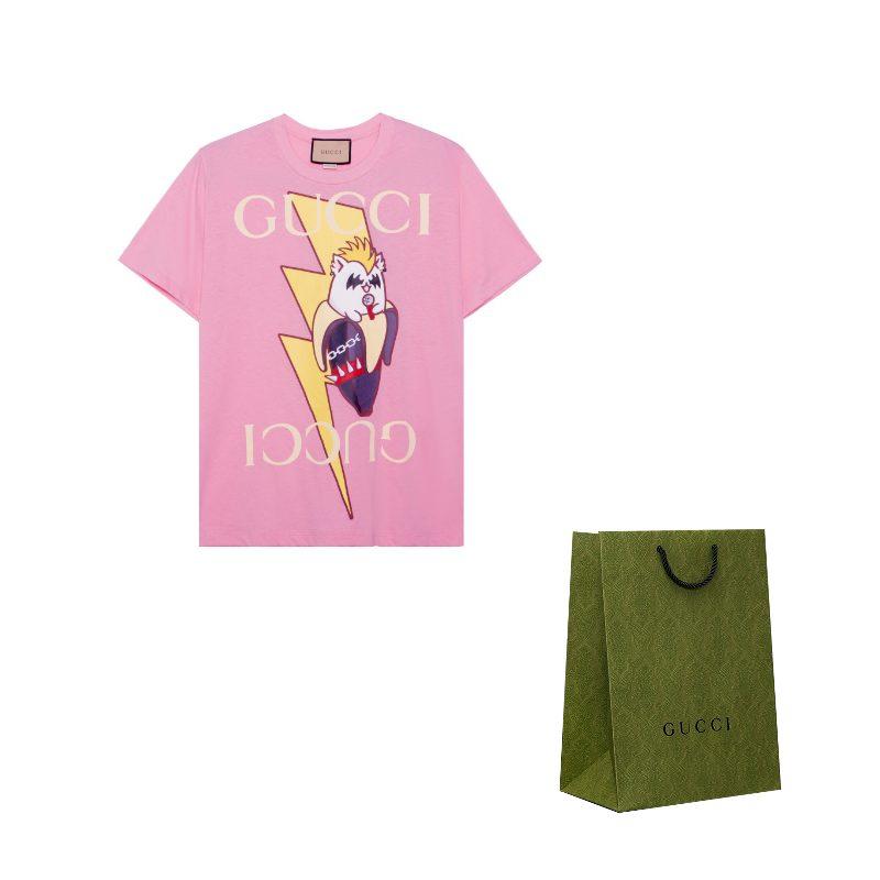 Gucci Love Parade T Shirt Women's Pink 615044-XJD8Z-5904