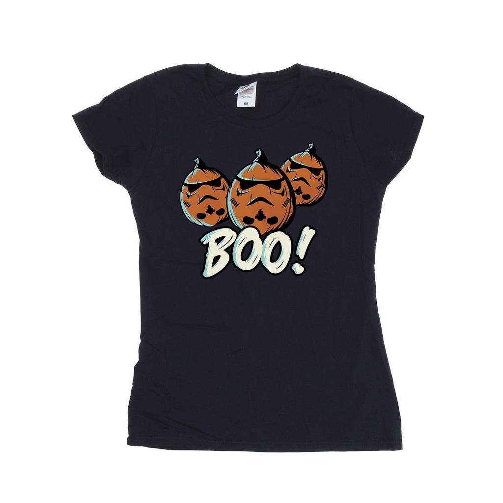 STAR WARS Womens/Ladies Boo! Stormtrooper Pumpkin Cotton T-Shirt